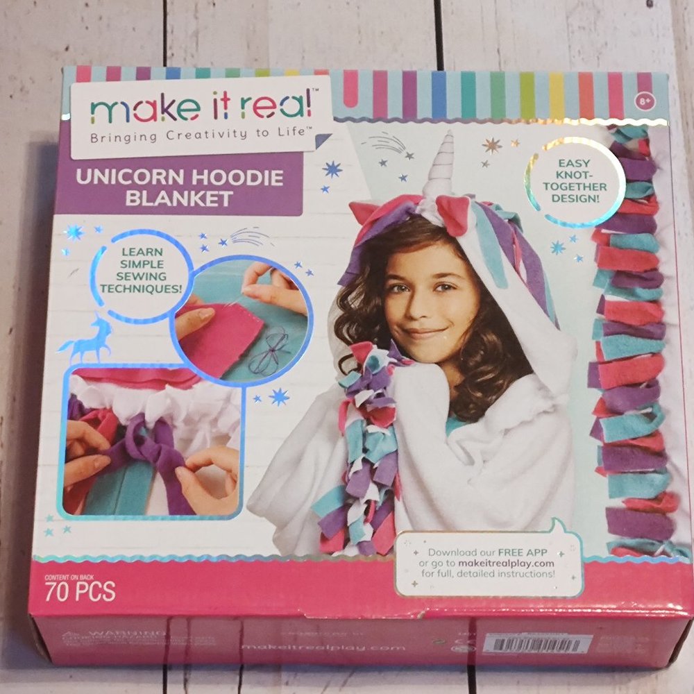 Kids Crafts Kit Unicorn Hoodie Blanket Wearable Unicorn Hooded Blanket New